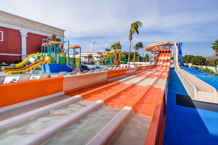 A waterslide at the Hard Rock waterpark