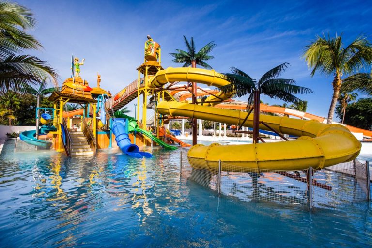 Slides at the Hard Rock waterpark.